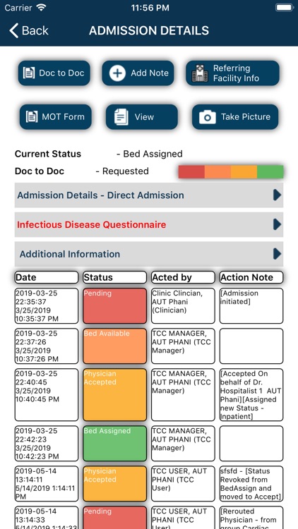 Direct Admit System Hospitals