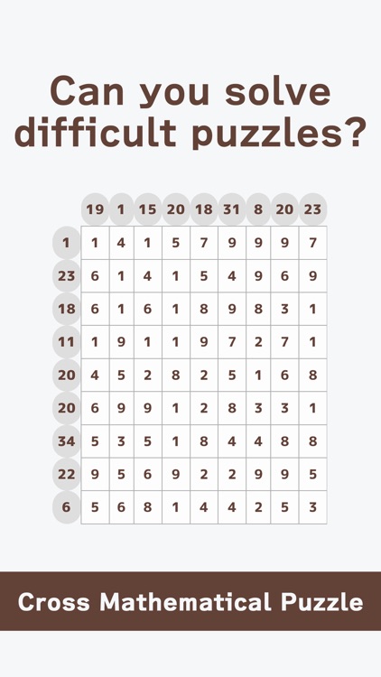 Cross Mathematical Puzzle