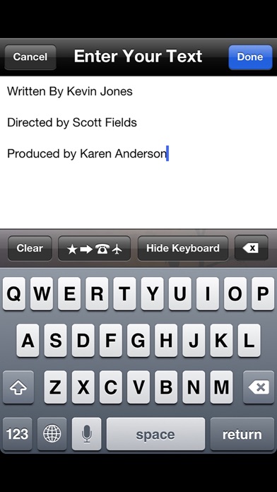 Scrolling Credits - Use with iMovie to Scroll Text in Your Movies Screenshot 3