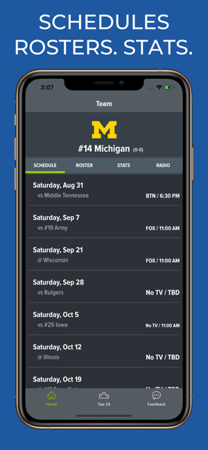 Michigan Football Schedules