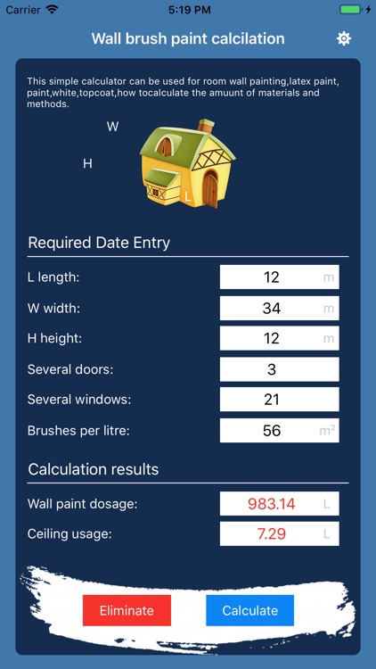 Brush Wall Calculate Area