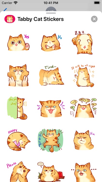 Funny Tabby Cat Stickers by Lingling Wan