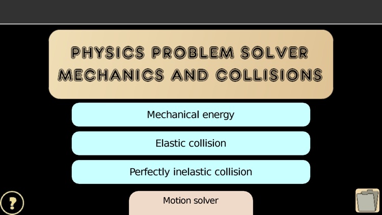 Problem solver: mechanics