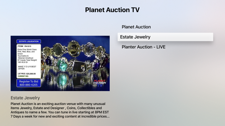 Screenshot #2 pour Planet Auction TV