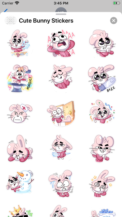 Cute Bunny Stickers pack screenshot 3