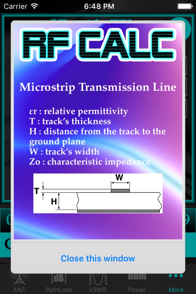 RF-CALC screenshot 2