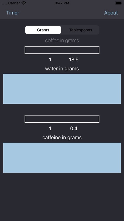 Caffeine Calculator app