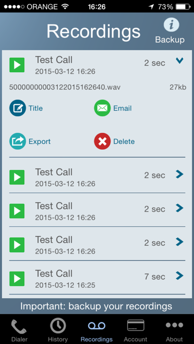 Call Recorder - IntCall screenshot