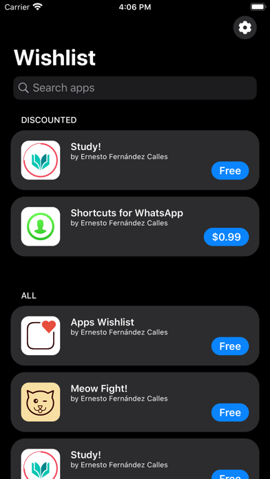 Apps Wishlist screenshot 4