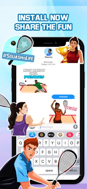 Squash Sport Emojis Stickers(圖5)-速報App