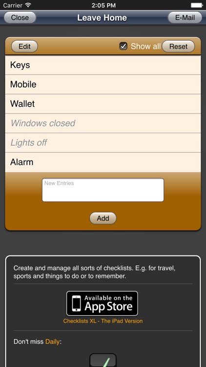 Checklists App