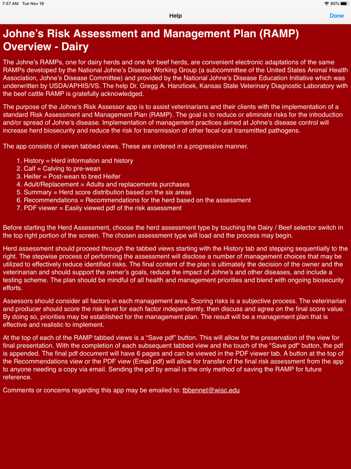 Johnes Risk Assessor