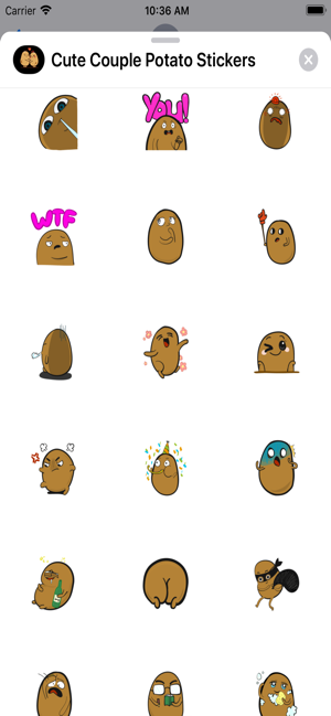 Cute Couple Potato Stickers(圖7)-速報App