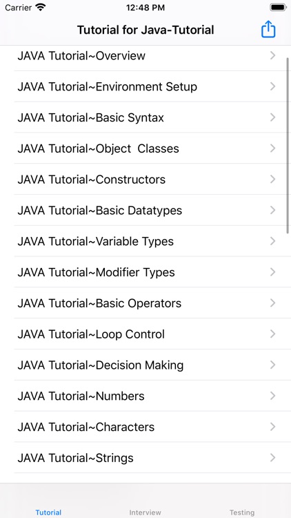 Tutorial for Java