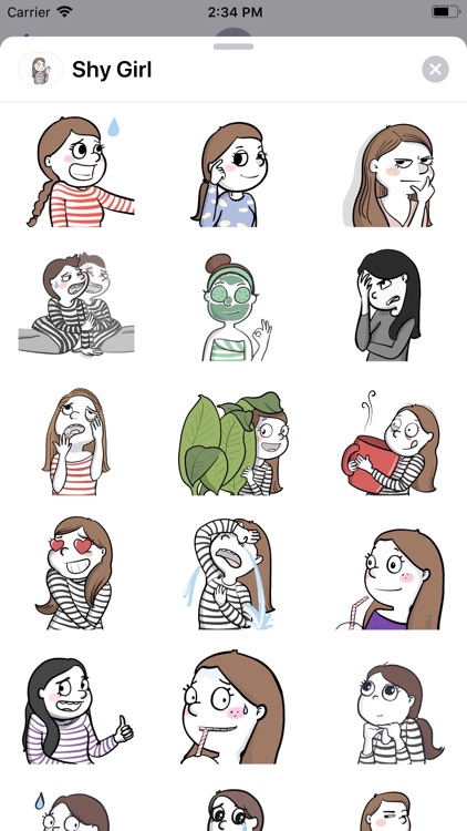 Shy Girl Sticker Pack