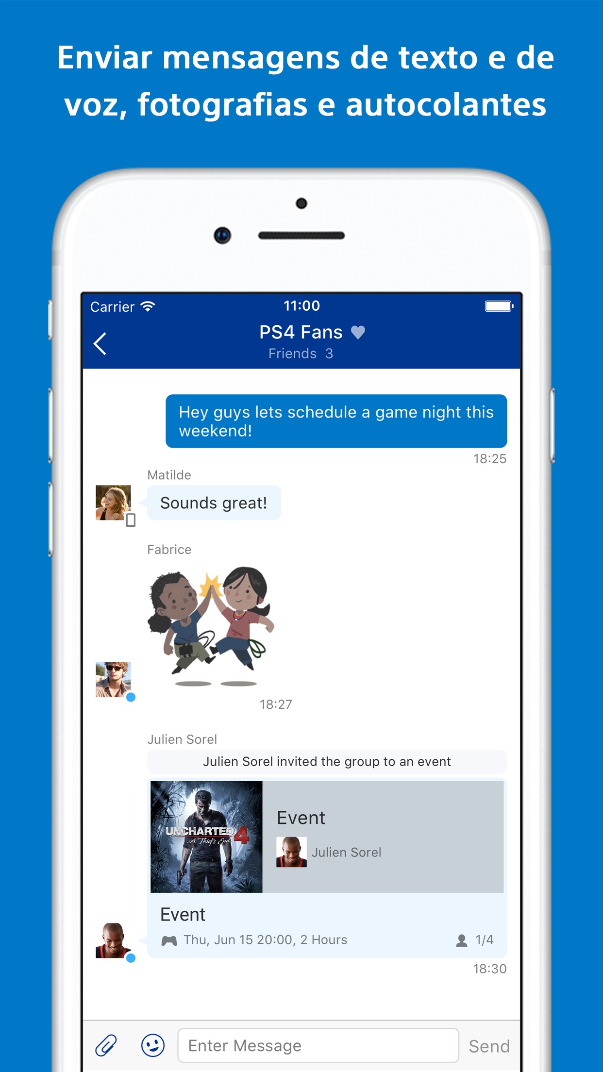 Screenshot do app PlayStation Messages