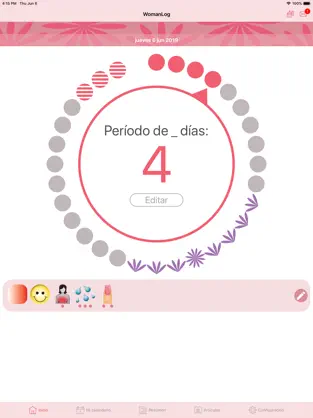 Screenshot 1 WomanLog Calendario Menstrual iphone