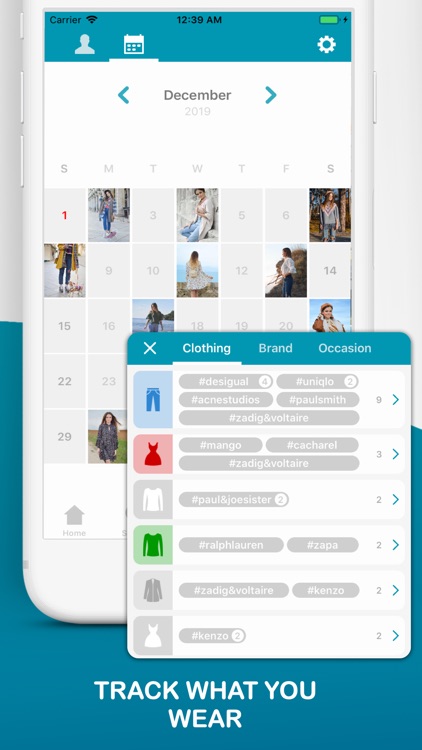 Outfit planner, Virtual closet