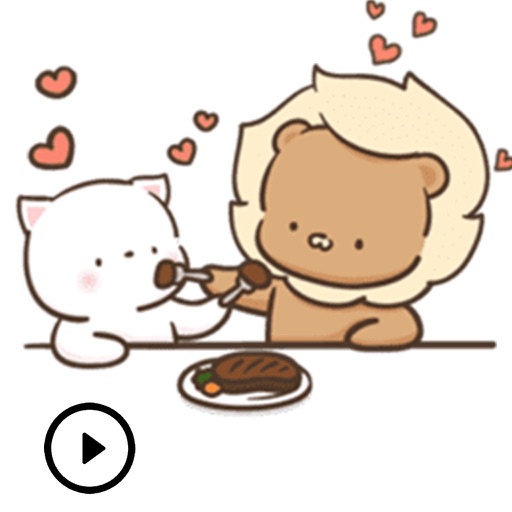 Cute Couple Kitty Lion Sticker