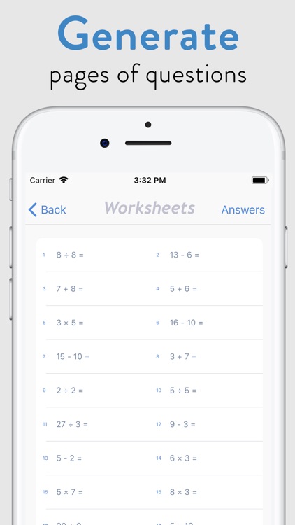 Paper Math: Print Worksheets