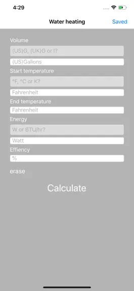 Game screenshot Water Heating Calculator mod apk