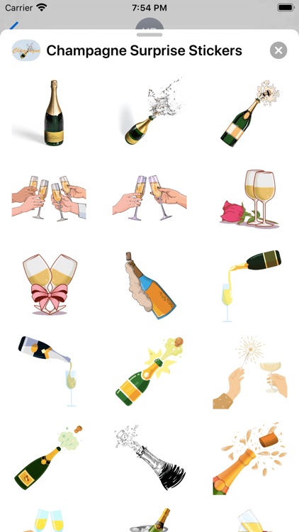 Champagne Surprise Stickers