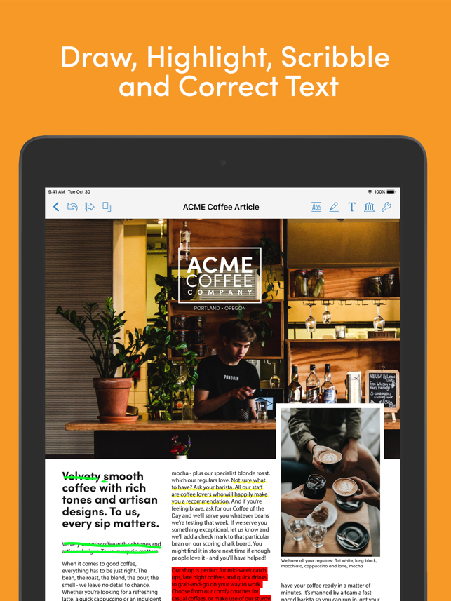 PDFpen for iPad & iPhone v5.2 Features Creating and Editing Hyperlinks Image