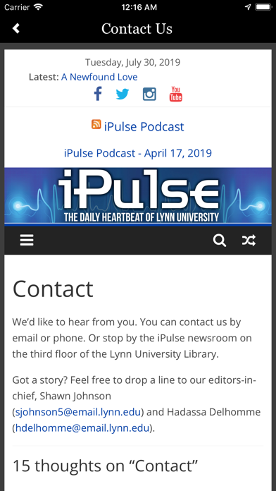 Lynn University iPulse screenshot 2