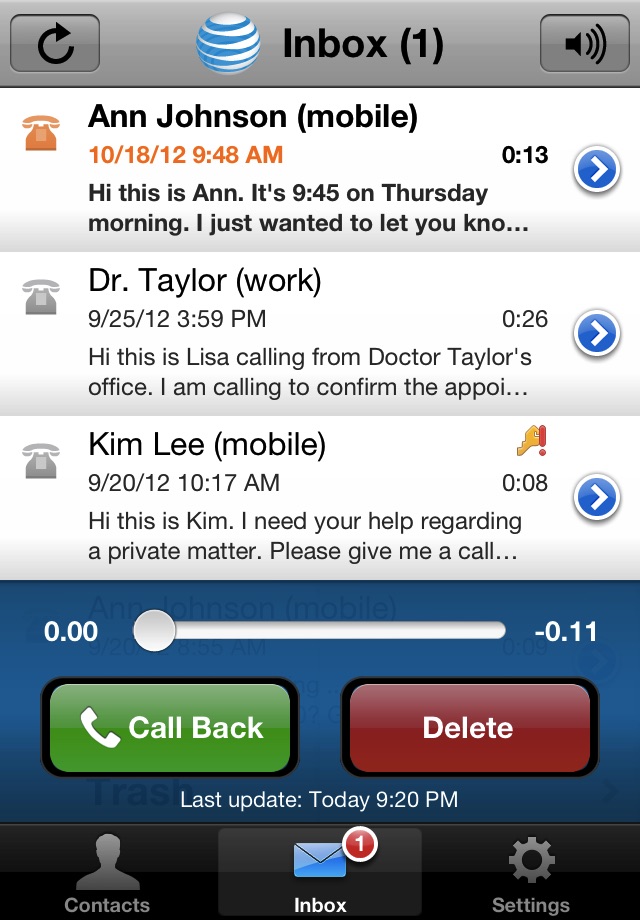 AT&T Voicemail Viewer (Home) screenshot 3
