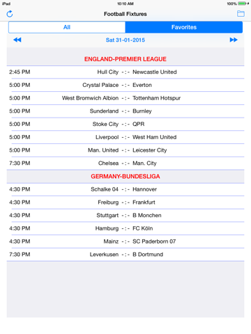 Football Fixtures  * - náhled