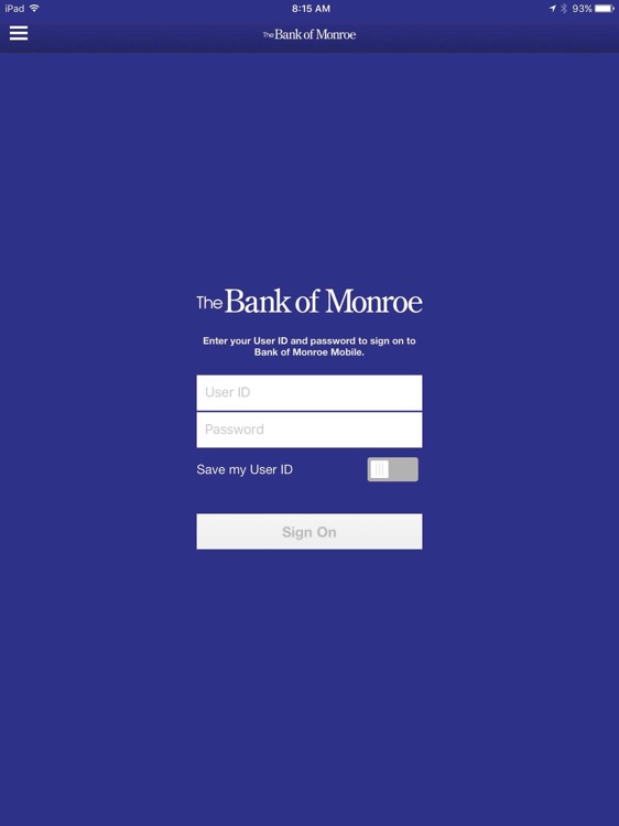 Bank of Monroe Mobile for iPad