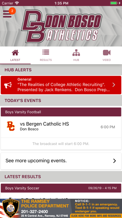 Don Bosco Prep Athletics screenshot 2