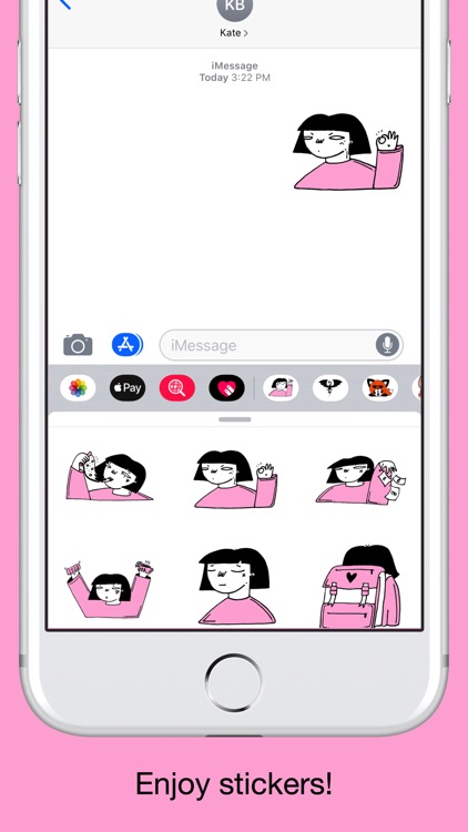 Japan girl in Pink - stickers screenshot-4