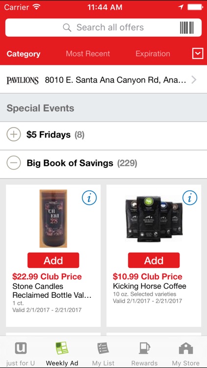Pavilions Deals & Rewards