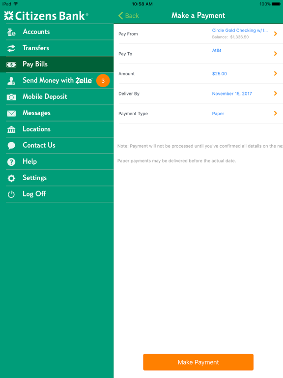 Citizens Bank Mobile Banking screenshot