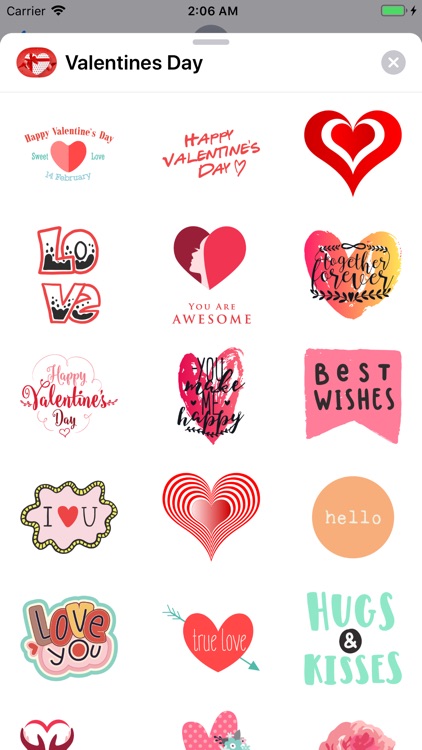 Valentines Day Text Stickers