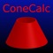 A calculator for the flat pattern dimensions of a cone