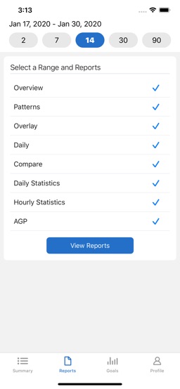 Dexcom Clarity app screenshot