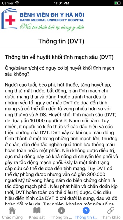 Dự báo tắc tĩnh mạch - HMUH