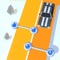 Solve the puzzle by moving the ropes to clear cars on road