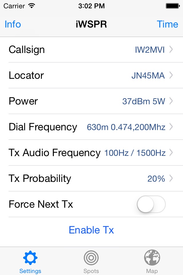 iWSPR TX - QRP Hamradio screenshot 3
