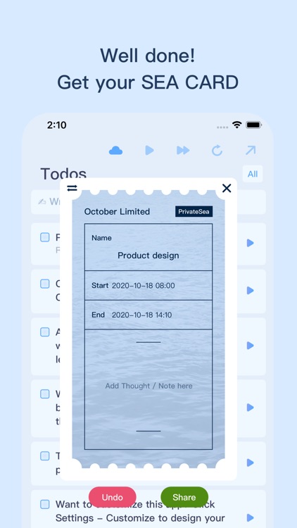 PrivateSea-time and todo drops