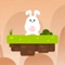 In the game, you have to help the little white rabbit to continuously jump upwards