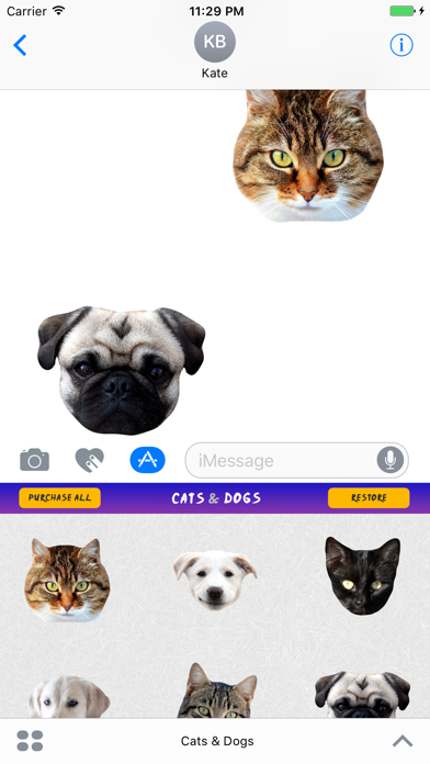 How to cancel & delete Cats and Dogs Stickers for Messages from iphone & ipad 1