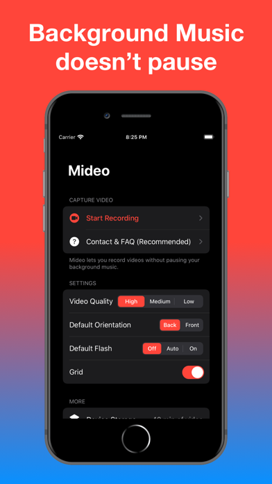 Mideo: Record Video With Music Screenshots