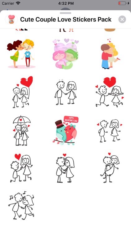 Cute Couple Love Stickers Pack