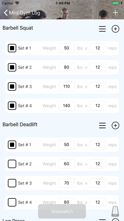 Mini Gym Log