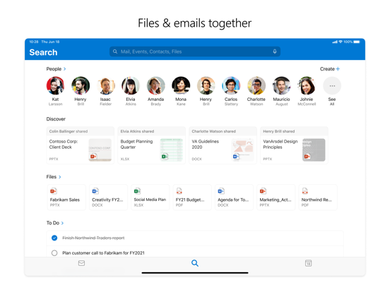 iPad Image of Microsoft Outlook
