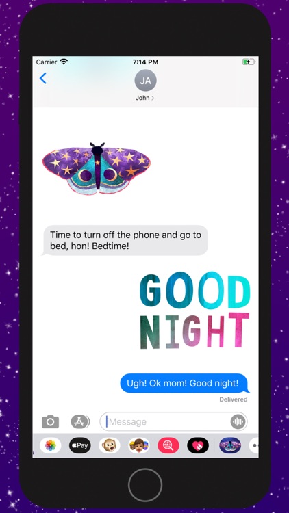 Midnight Moth Bedtime Stickers