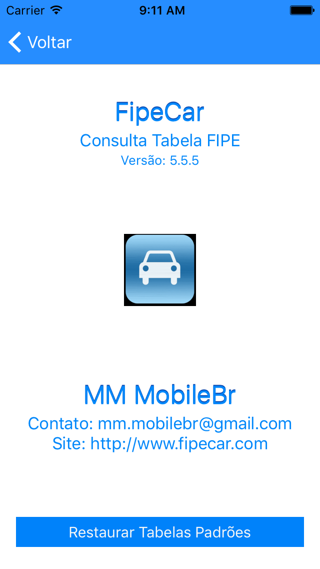 FipeCar - Consultar Tabela